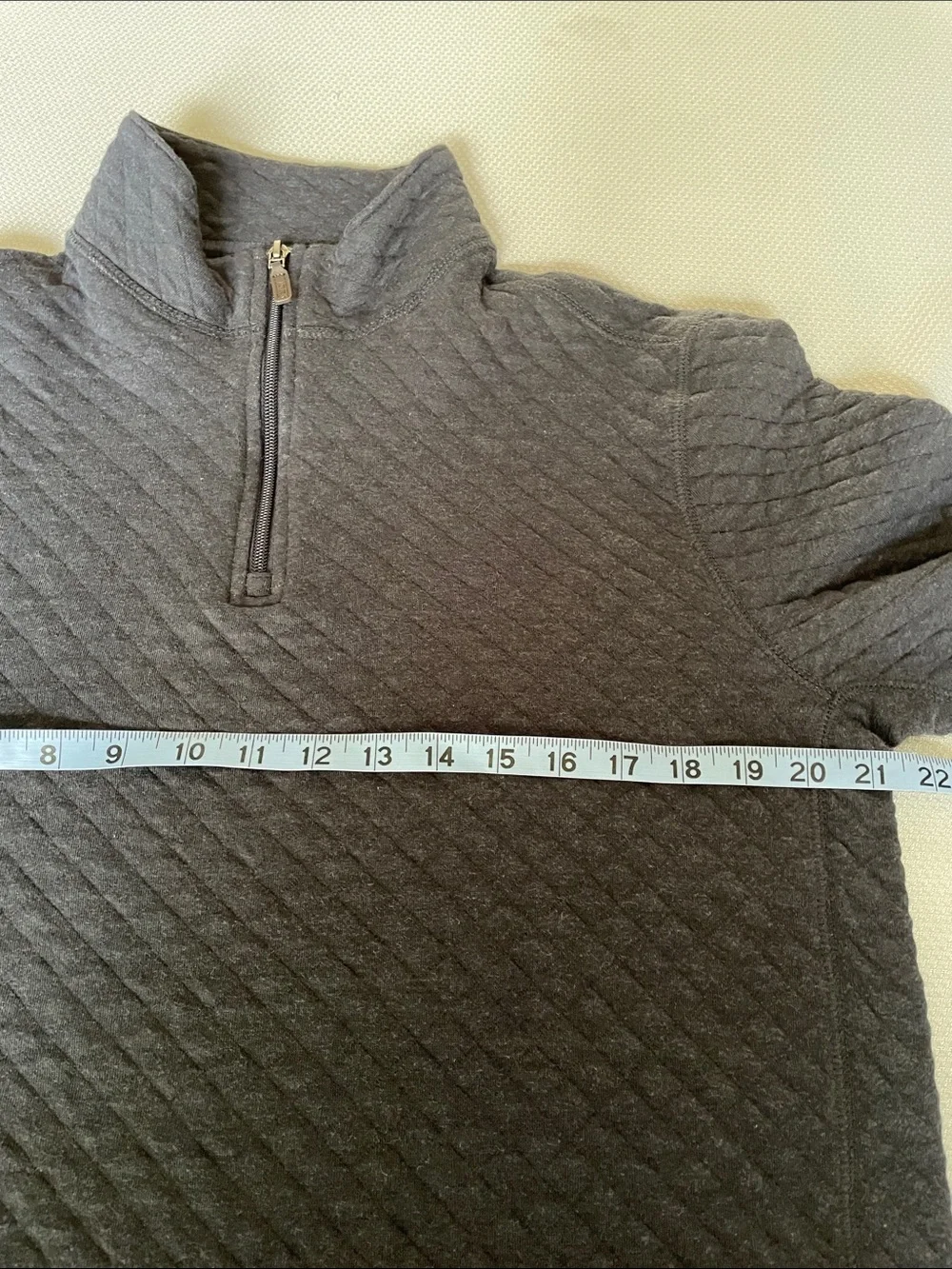 New J. Crew Factory Men's Quilted 1/4 Zip Blue Pullover Size Medium
